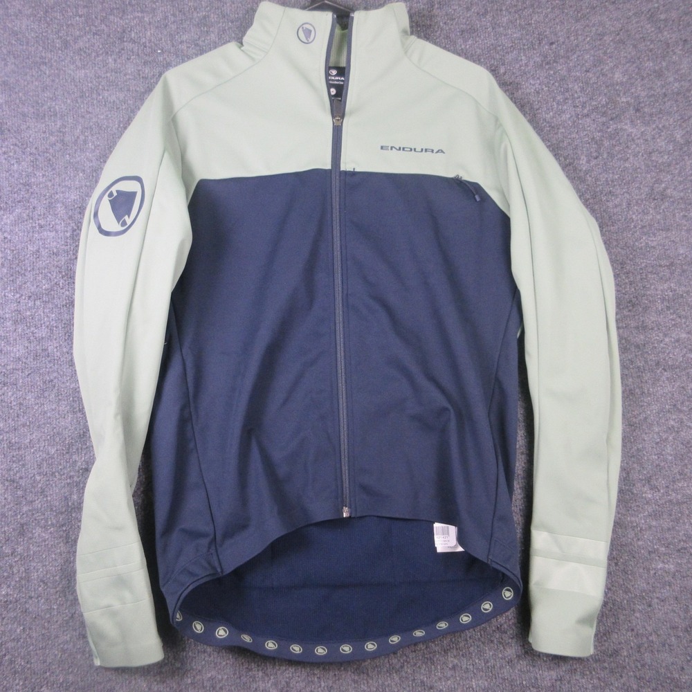 Endura Windchill‎ Jacket II Mens Medium Blue Green Cycling Windproof Softshell